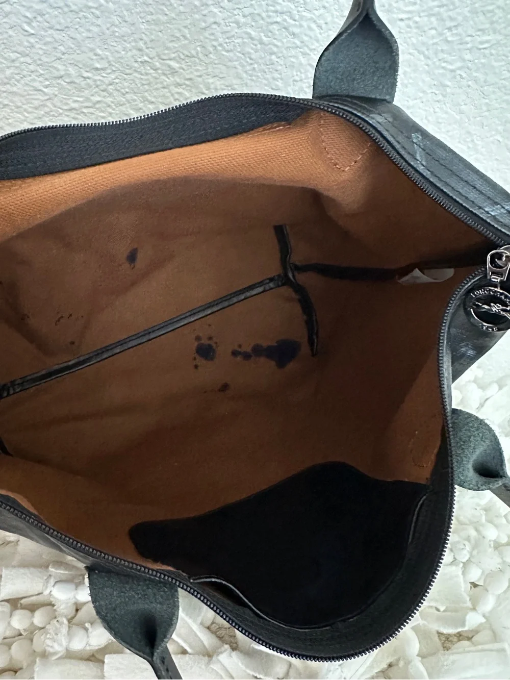 LONGCHAMP Le Pliage S Coated Canvas Horse Pattern Tote Bag Black Small - Picture 10 of 14
